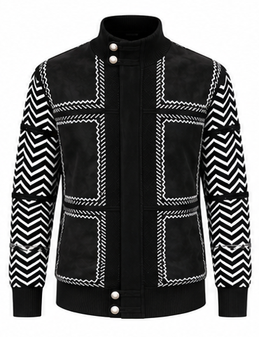 Silversilk 31006 Suede Patch Zip-Up Sweater