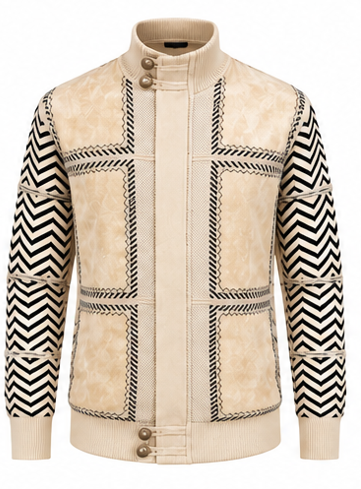 Silversilk 31006 Suede Patch Zip-Up Sweater