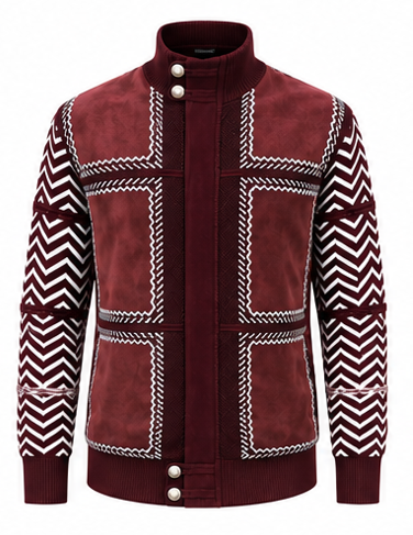 Silversilk 31006 Suede Patch Zip-Up Sweater