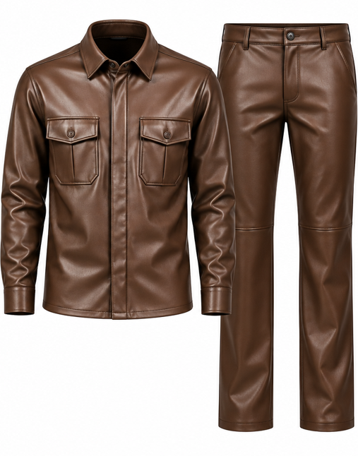 SilverSilk 35102 Faux Leather 2-Piece Set