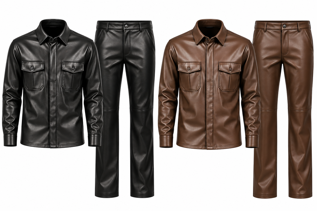 SilverSilk 35102 Faux Leather 2-Piece Set