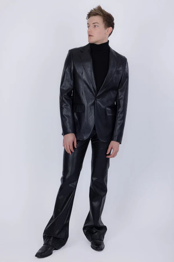 BARABAS | 2PC FAUX LEATHER SUIT | 5SU41