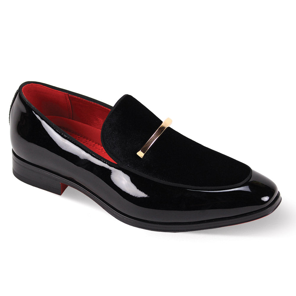 AFTER MIDNIGHT | 7041 | VELVET AND FAUX PATENT LEATHER MOC TOE LOAFER