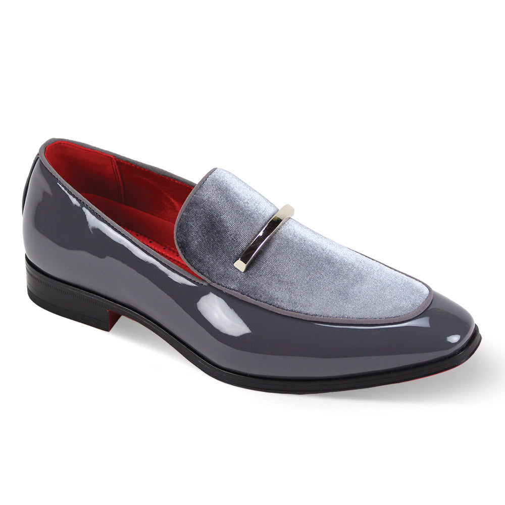 AFTER MIDNIGHT | 7041 | VELVET AND FAUX PATENT LEATHER MOC TOE LOAFER