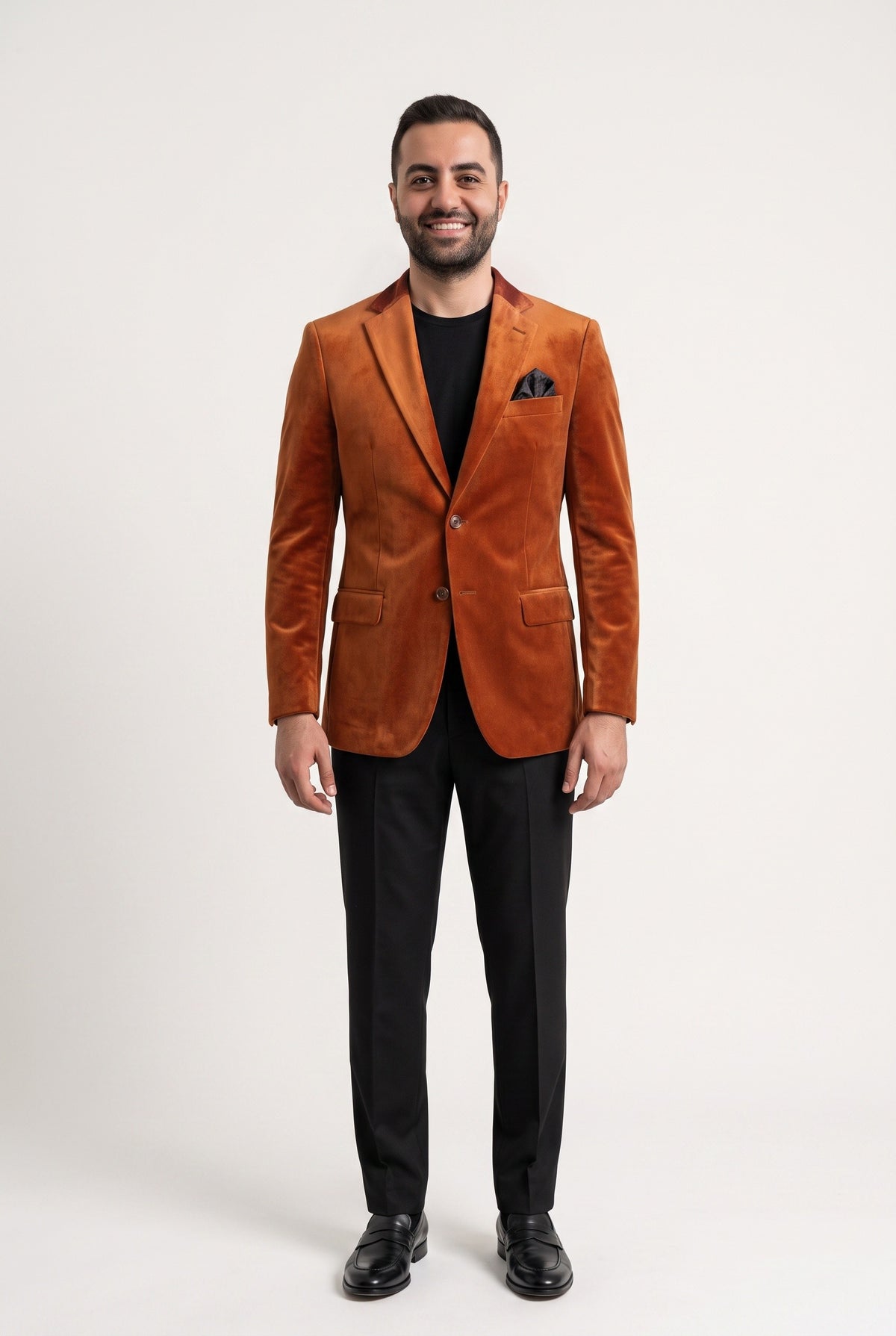 Vinci Single Breasted Velvet Blazer B27