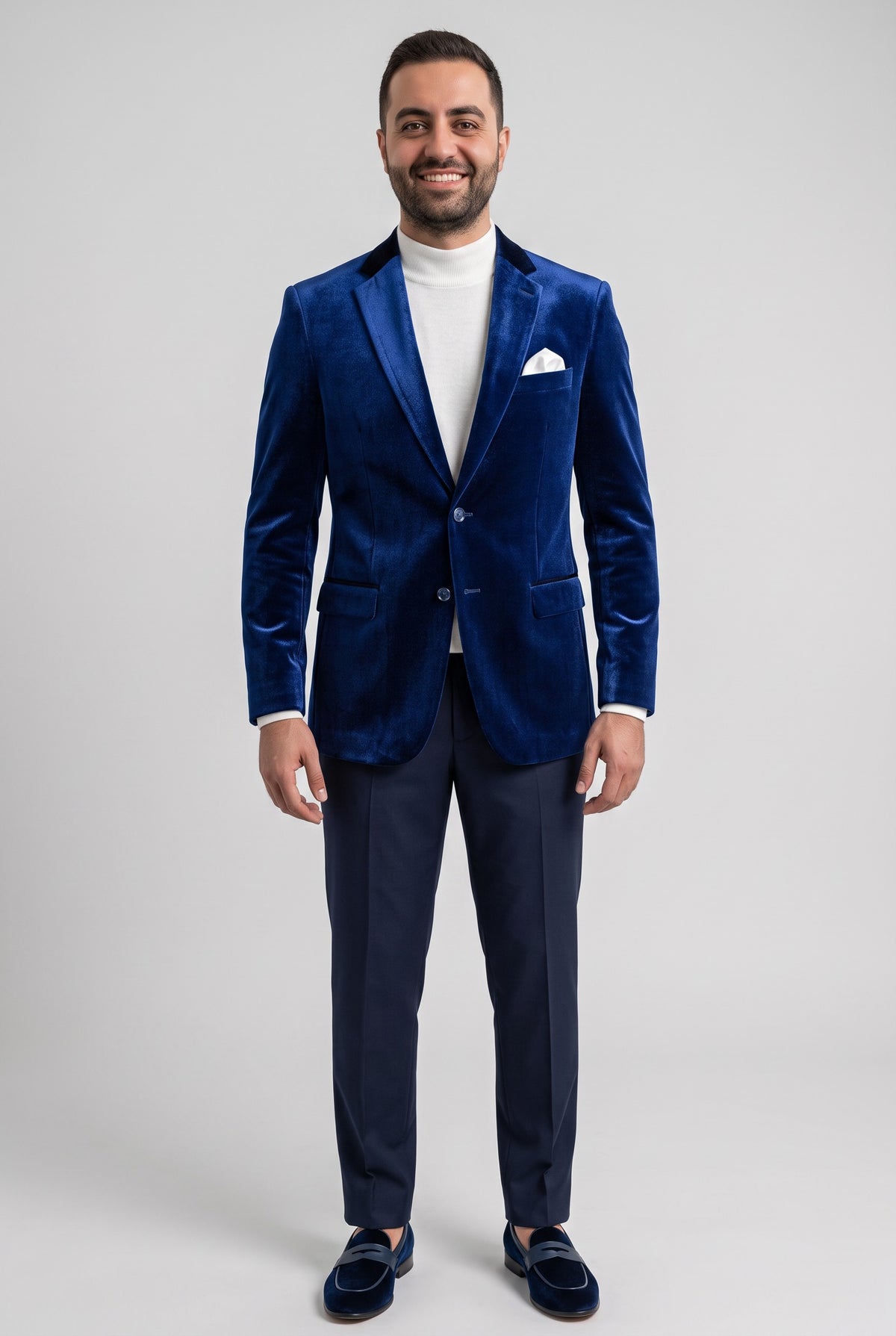 Vinci Single Breasted Velvet Blazer B27