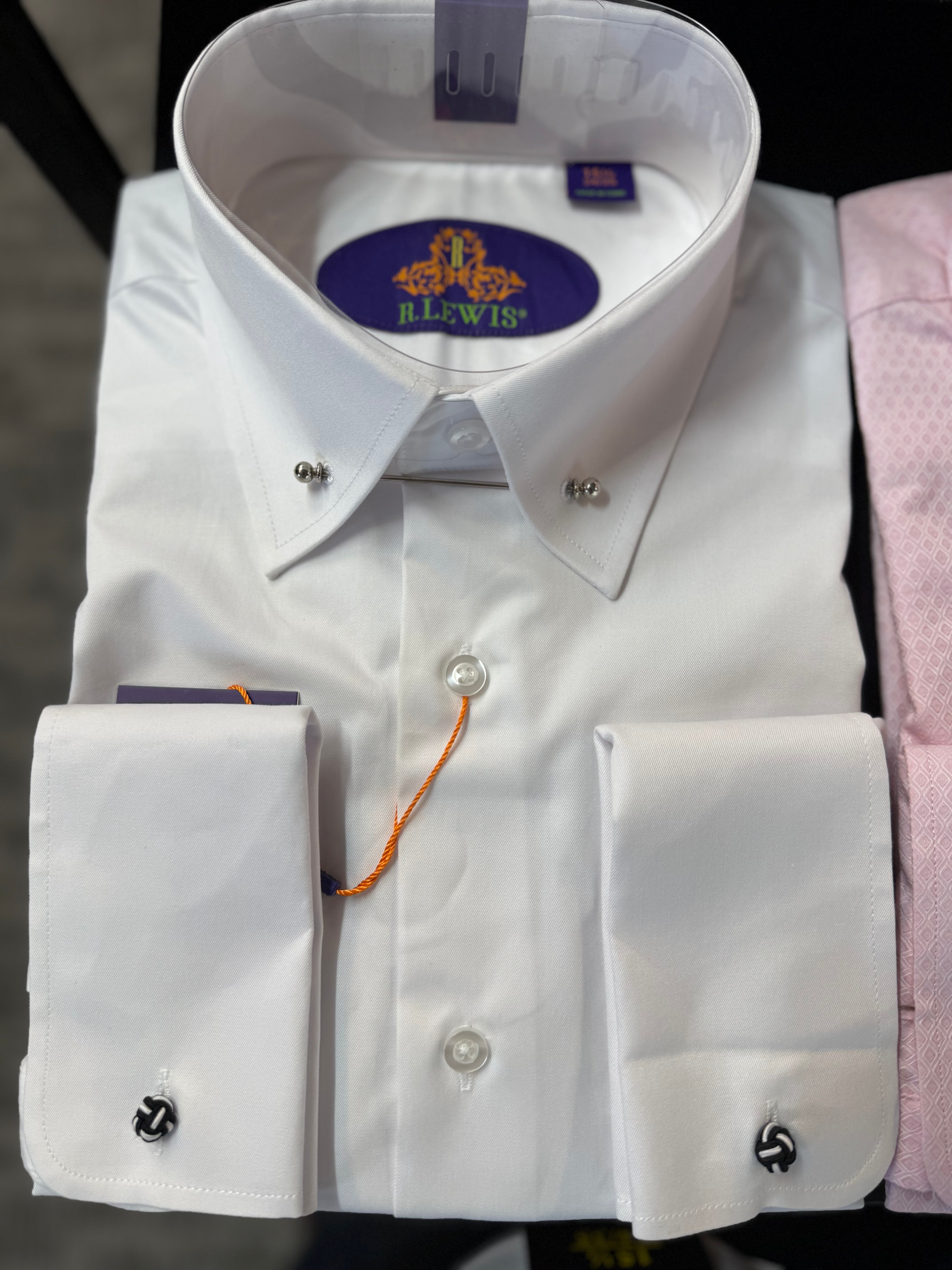 ROBERT LEWIS | RLD010 | DRESS SHIRT w/ COLLAR BAR