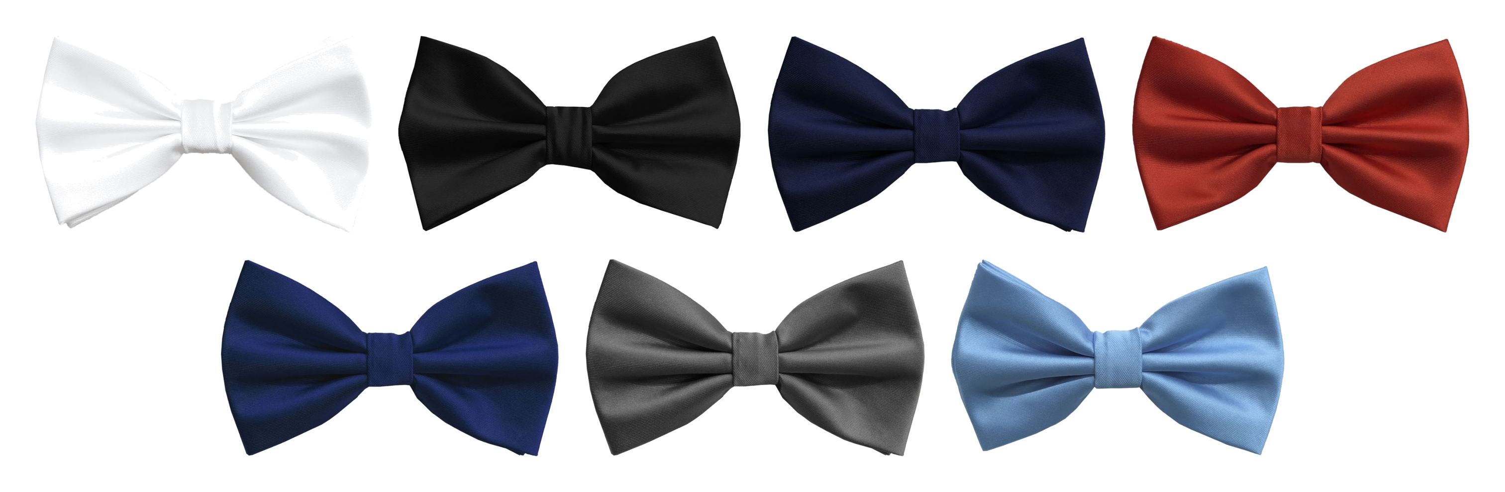 BQ | BT100 | SOLID SATIN BOW TIES & HANKIE PRE-TIED