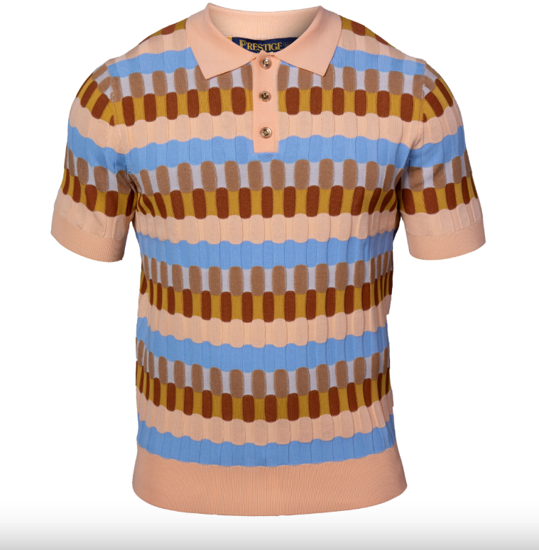 Prestige CMK-6011 Luxury Knit Short Sleeve 3-Button Shirt