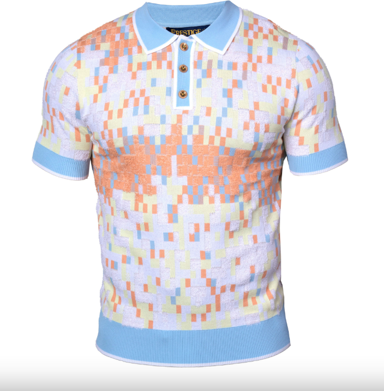 Prestige CMK-6012 Luxury Knit Short Sleeve 3-Button Shirt