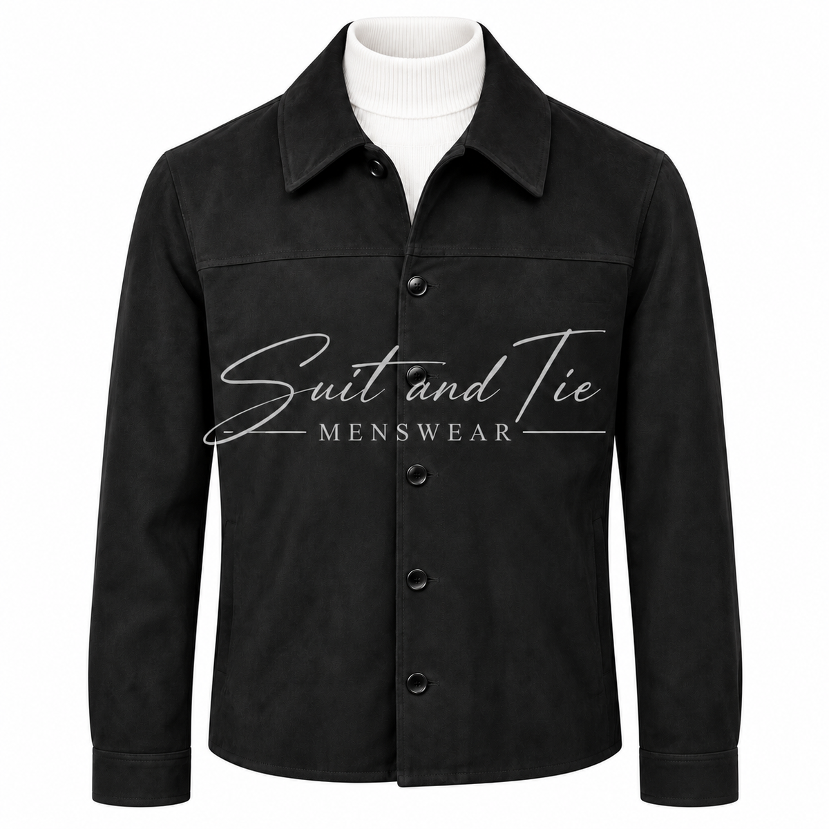 Vitali Santana Suede-Look Button-Front Jacket V1056