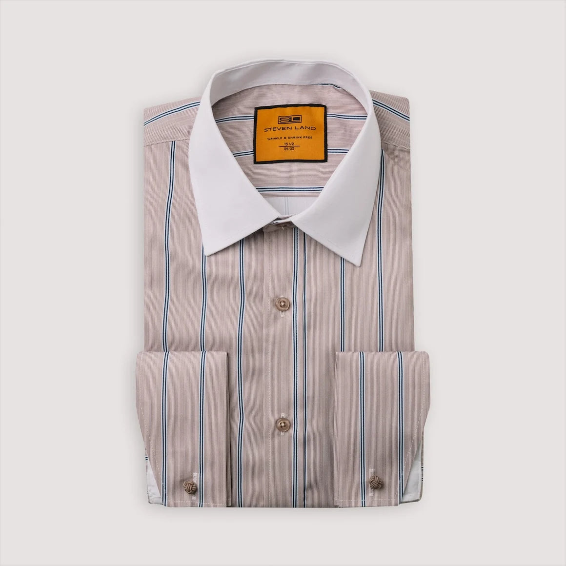 Steven Land DM293F Marco Stripe French Cuff Dress Shirt
