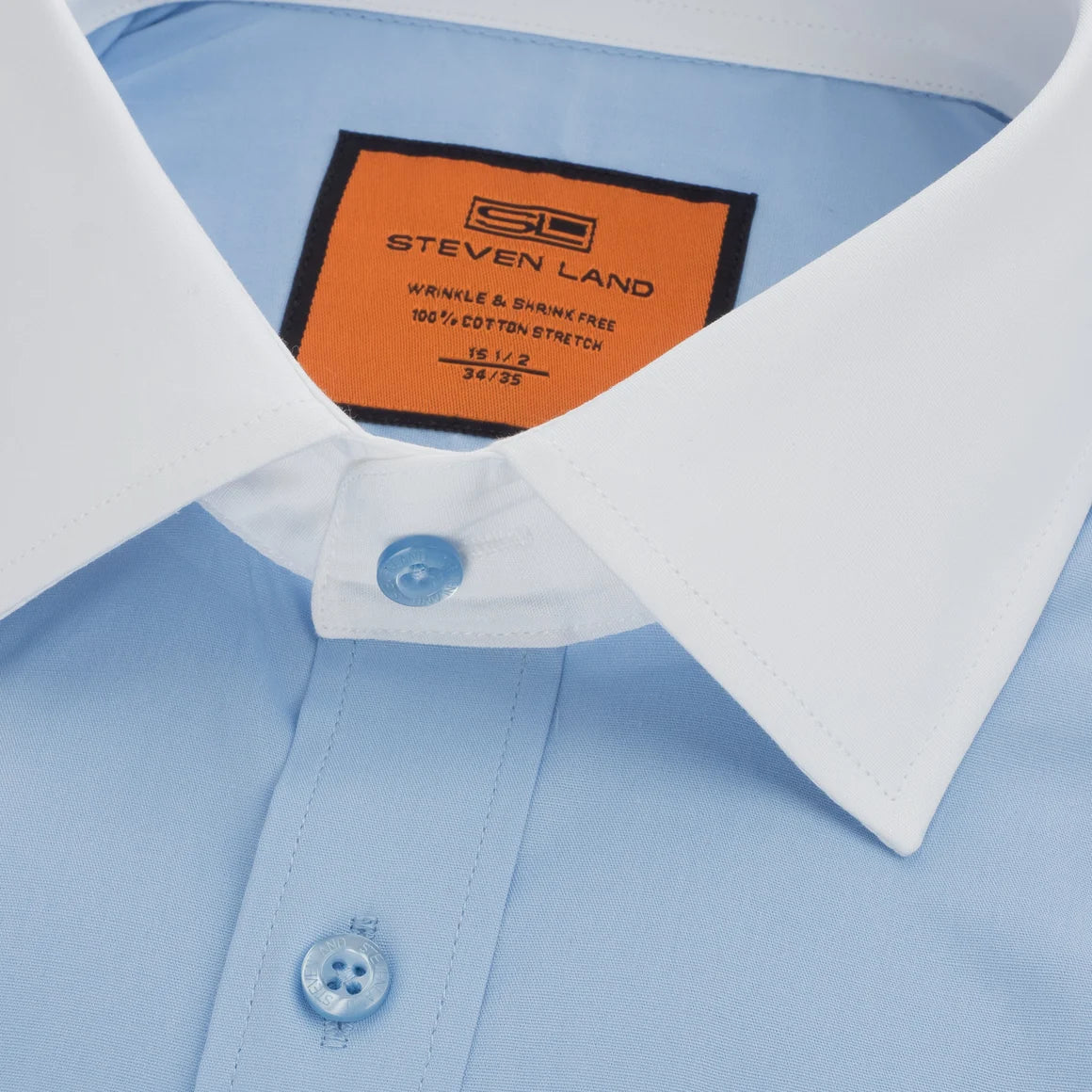 Steven Land DS117F Poplin Contrast Collar French Cuff Dress Shirt