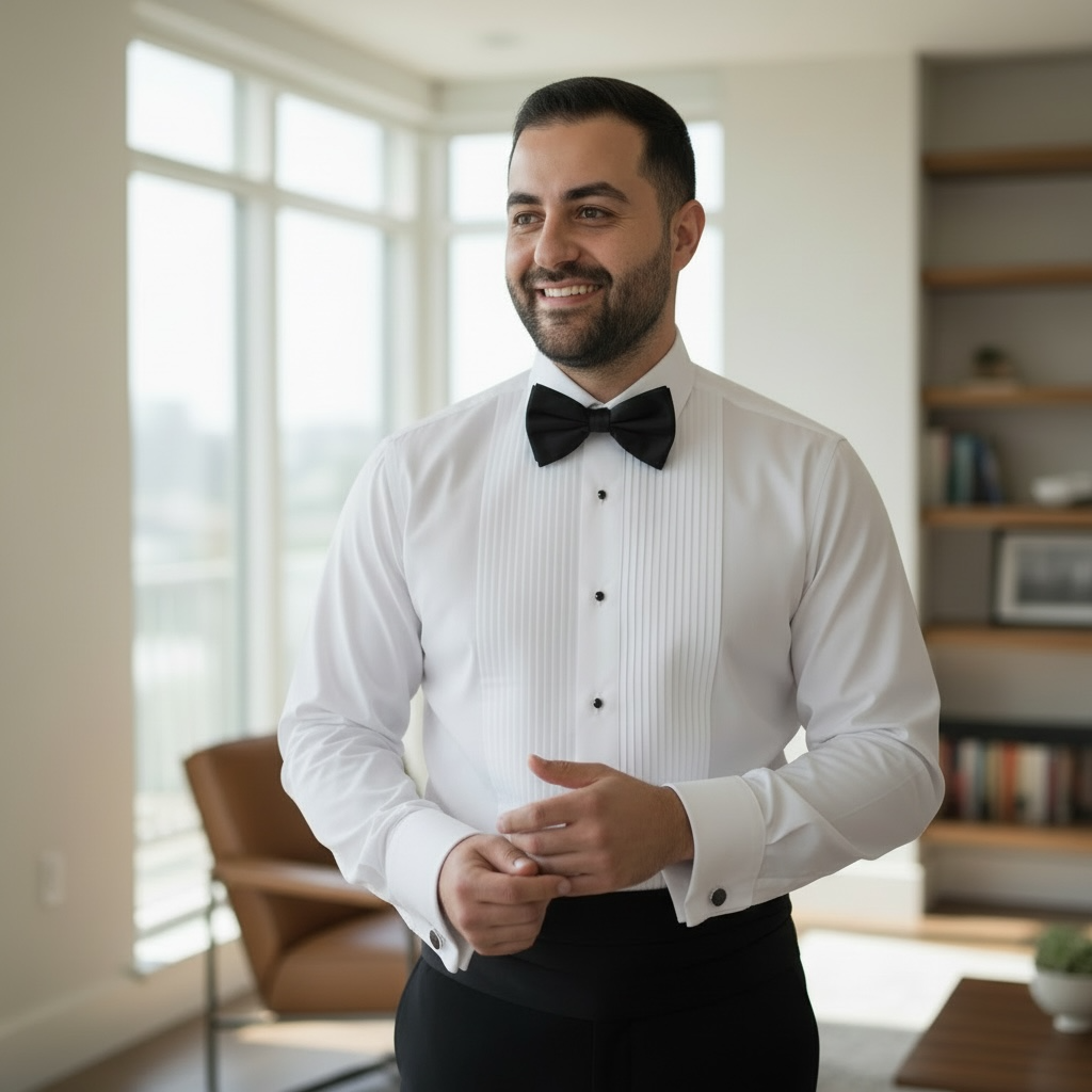 HENRI PICARD | TUXEDO SHIRT W/ BOW TIE