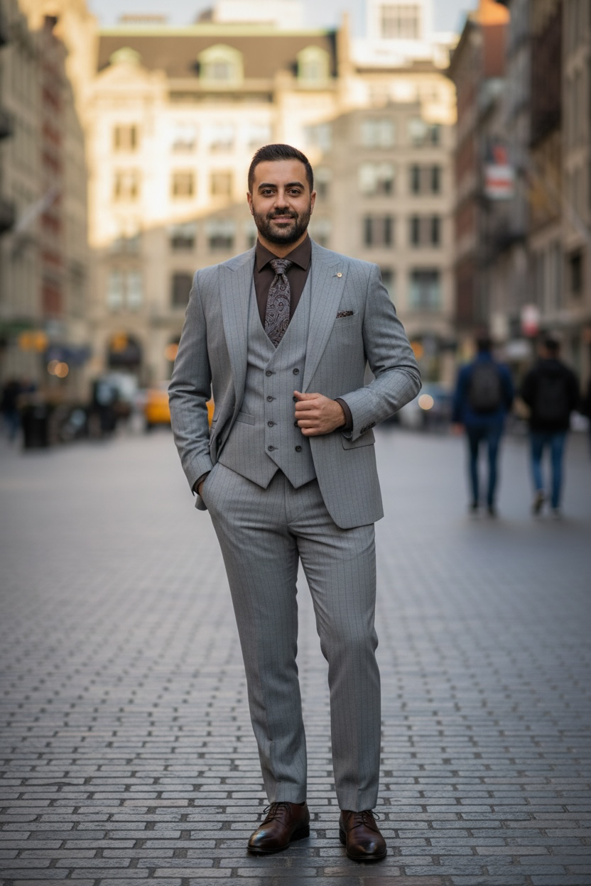 Tiglio | Portofino 1-Button Peak Lapel Suit & Double Breasted Vest