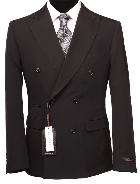 Vitali | G9007 | Pick Stitched Peak Lapel Double-Breasted Suit