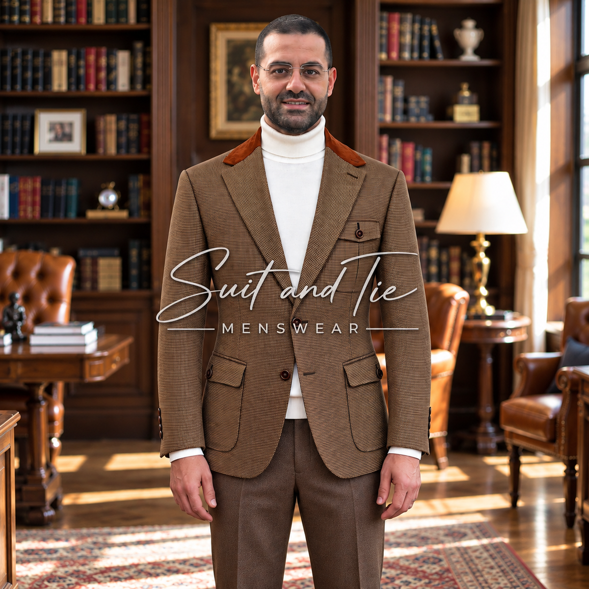Cigar J-7108 Men's Houndstooth Blazer