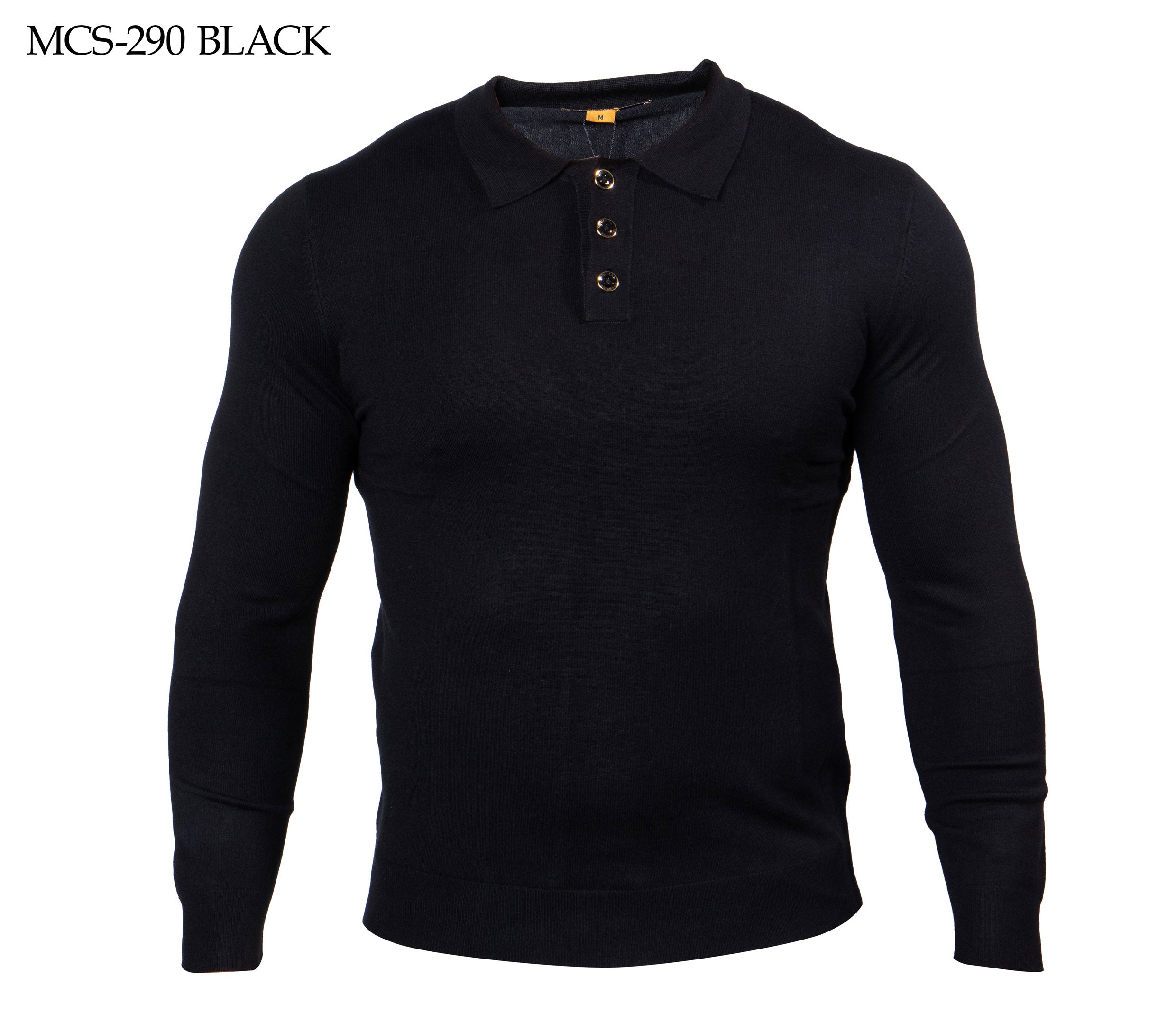 PRESTIGE | LONG SLEEVE 3 BUTTON KNIT SWEATER | MCS-290
