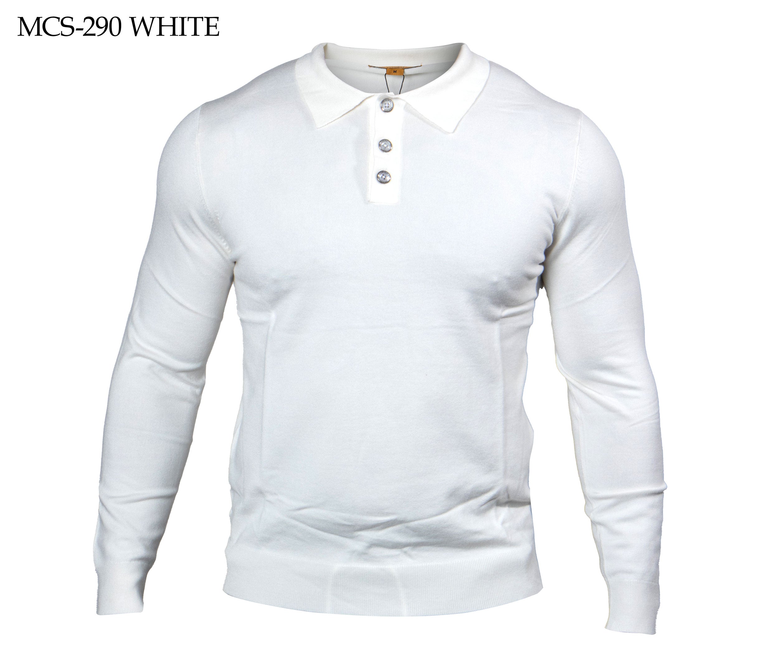 PRESTIGE | LONG SLEEVE 3 BUTTON KNIT SWEATER | MCS-290