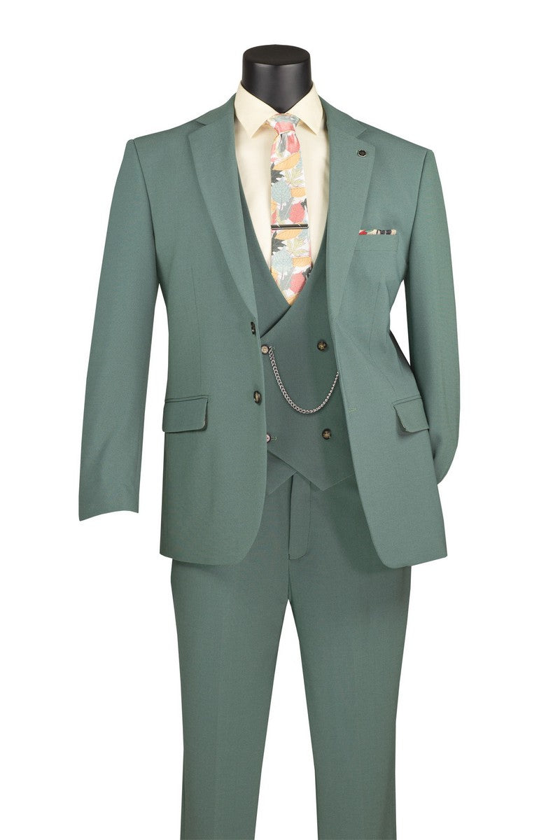 Vinci | MV2K-3 | 3-Piece Peak Lapel Modern Fit Vested Suit
