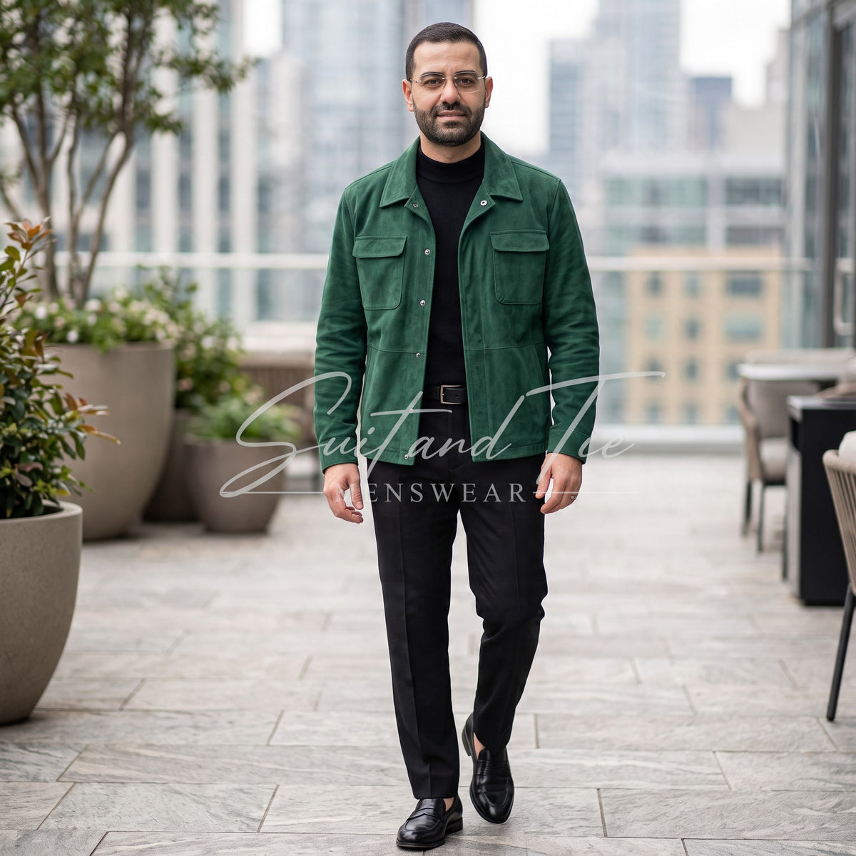 Robert Lewis RLO09 Suede Snap Front Jacket