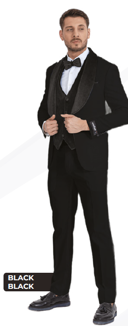 Derman | TXD24 | Velvet Shawl Lapel Tuxedo With Velvet Vest