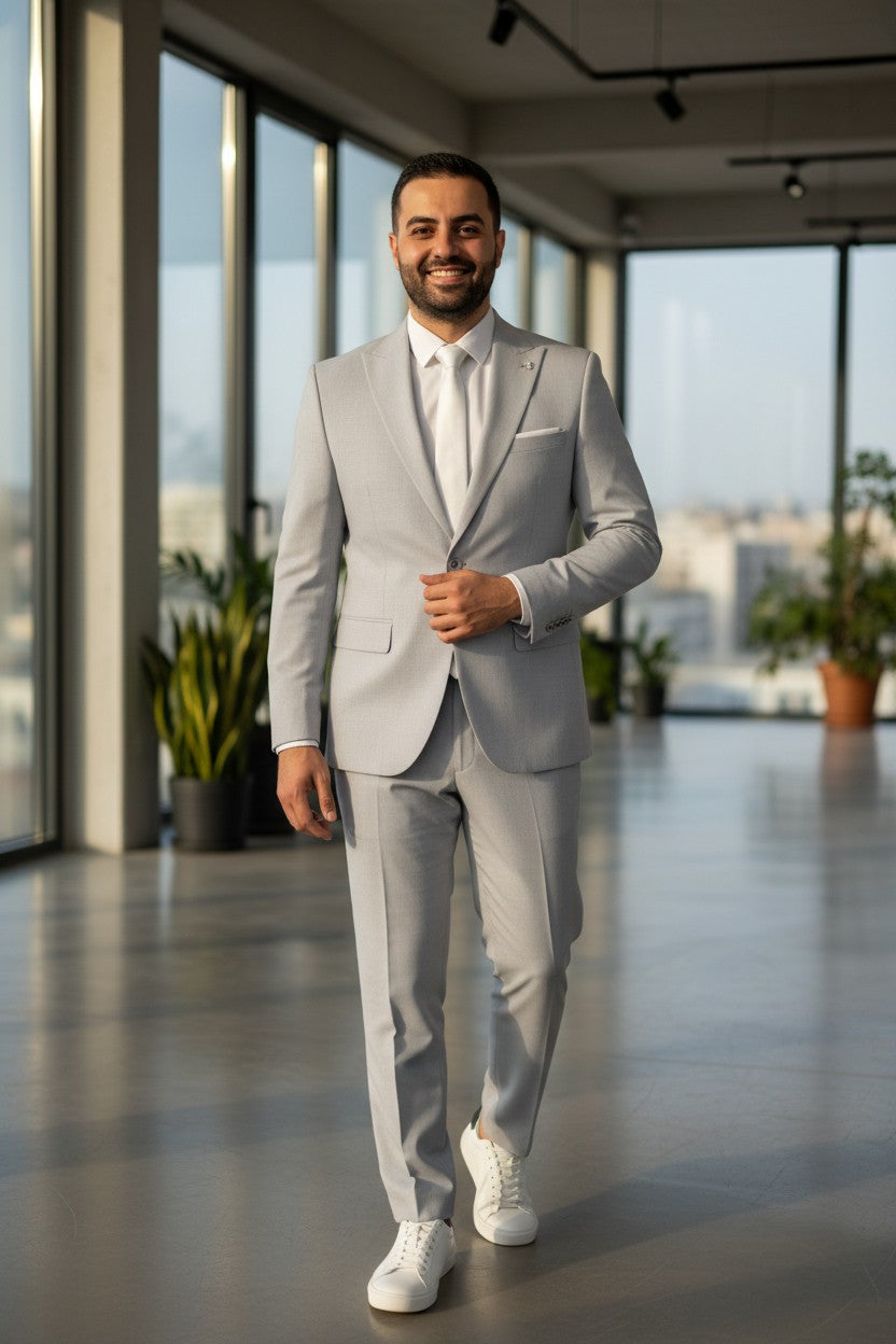 Barocco | 1-Button Peak Lapel Stretch Suit | SU600