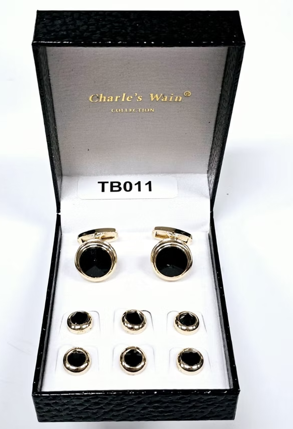 Charles Wain TBC-011 Tuxedo Studs & Cufflink Set