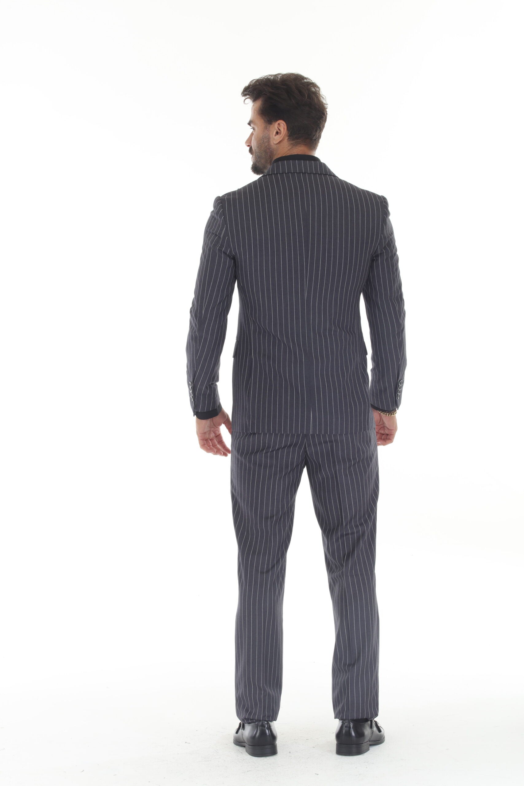Derman | TEKPIN | Pinstripe 3-Piece Notch Lapel Vested Suit