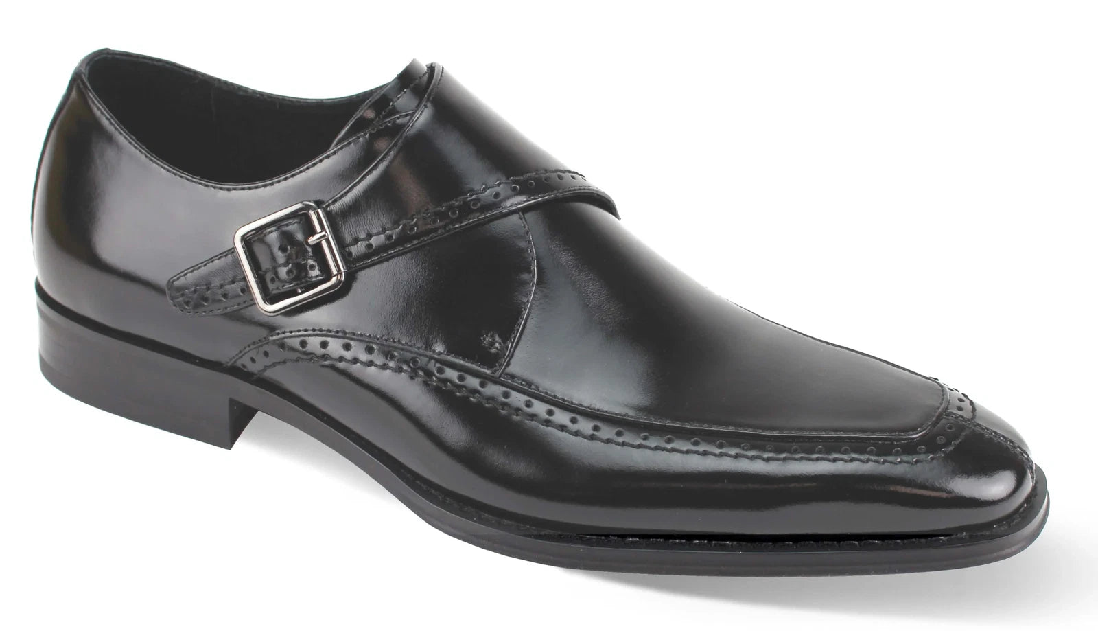 GIOVANNI | AMATO | MOC TOE MONK STRAP LEATHER SHOE