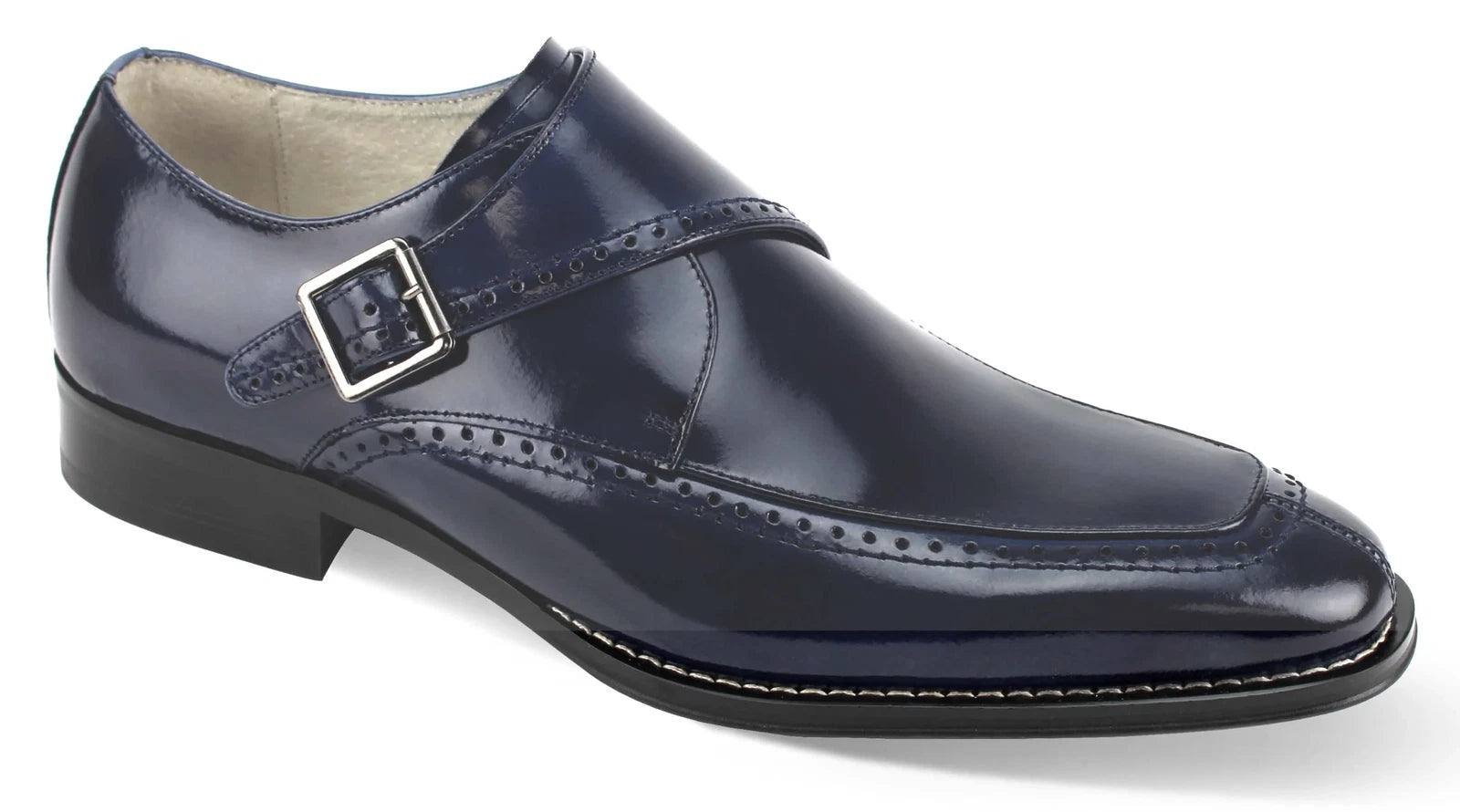 GIOVANNI | AMATO | MOC TOE MONK STRAP LEATHER SHOE