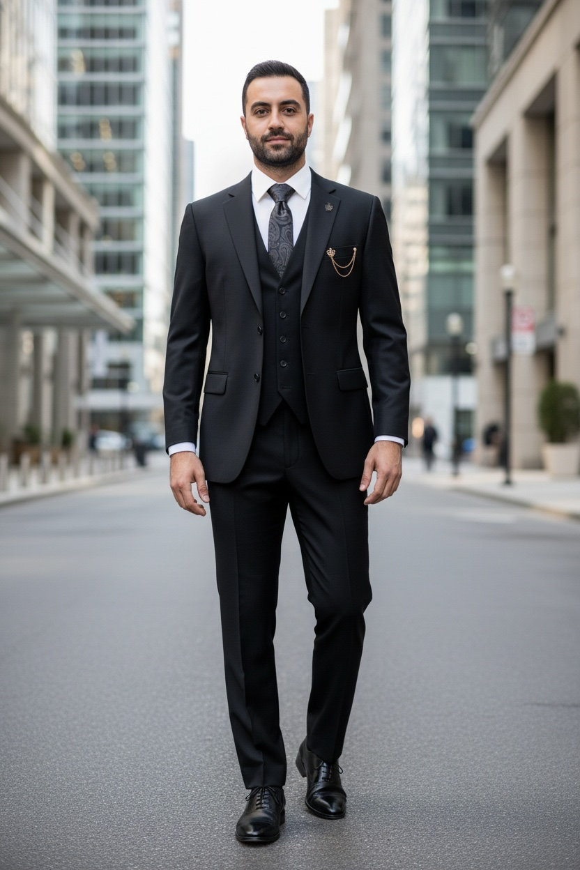 Vinci 3-Piece 2-Button Vested Suit V2TR