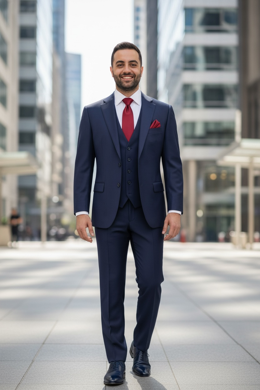 Vinci 3-Piece 2-Button Vested Suit V2TR