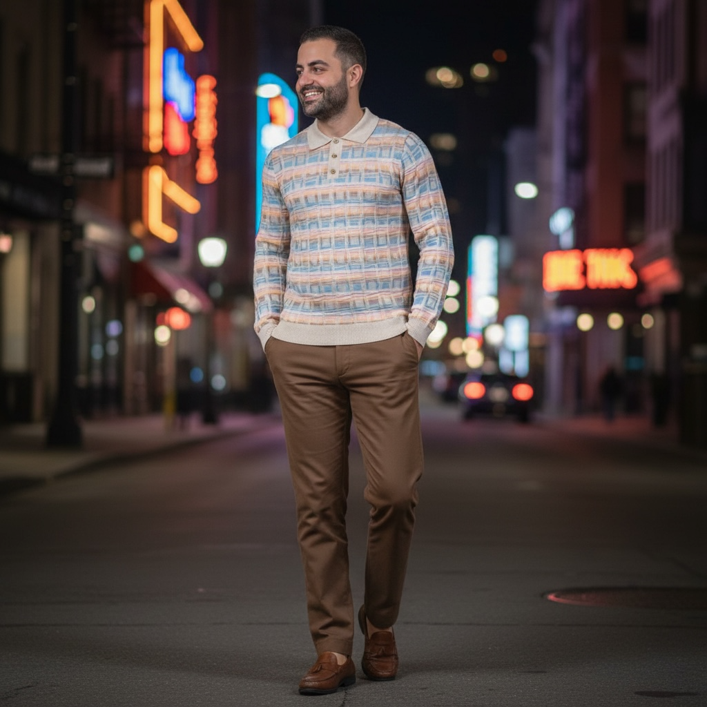 PRESTIGE | SW-662 | 3 BUTTON TEXTURED SWEATER