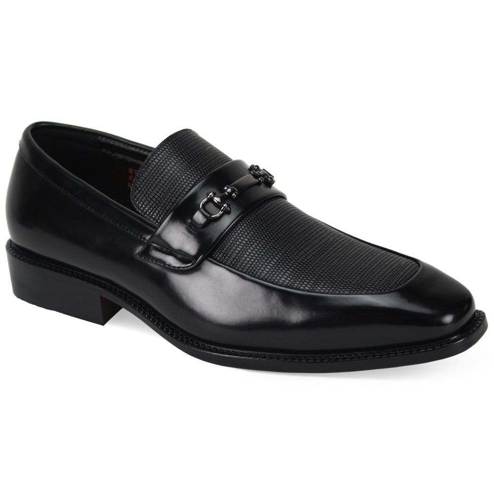 Black Loafer with buckle white background