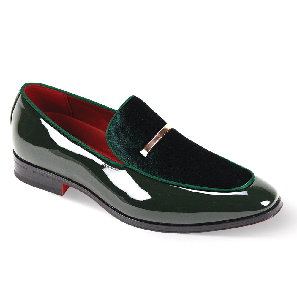 AFTER MIDNIGHT | 7041 | VELVET AND FAUX PATENT LEATHER MOC TOE LOAFER