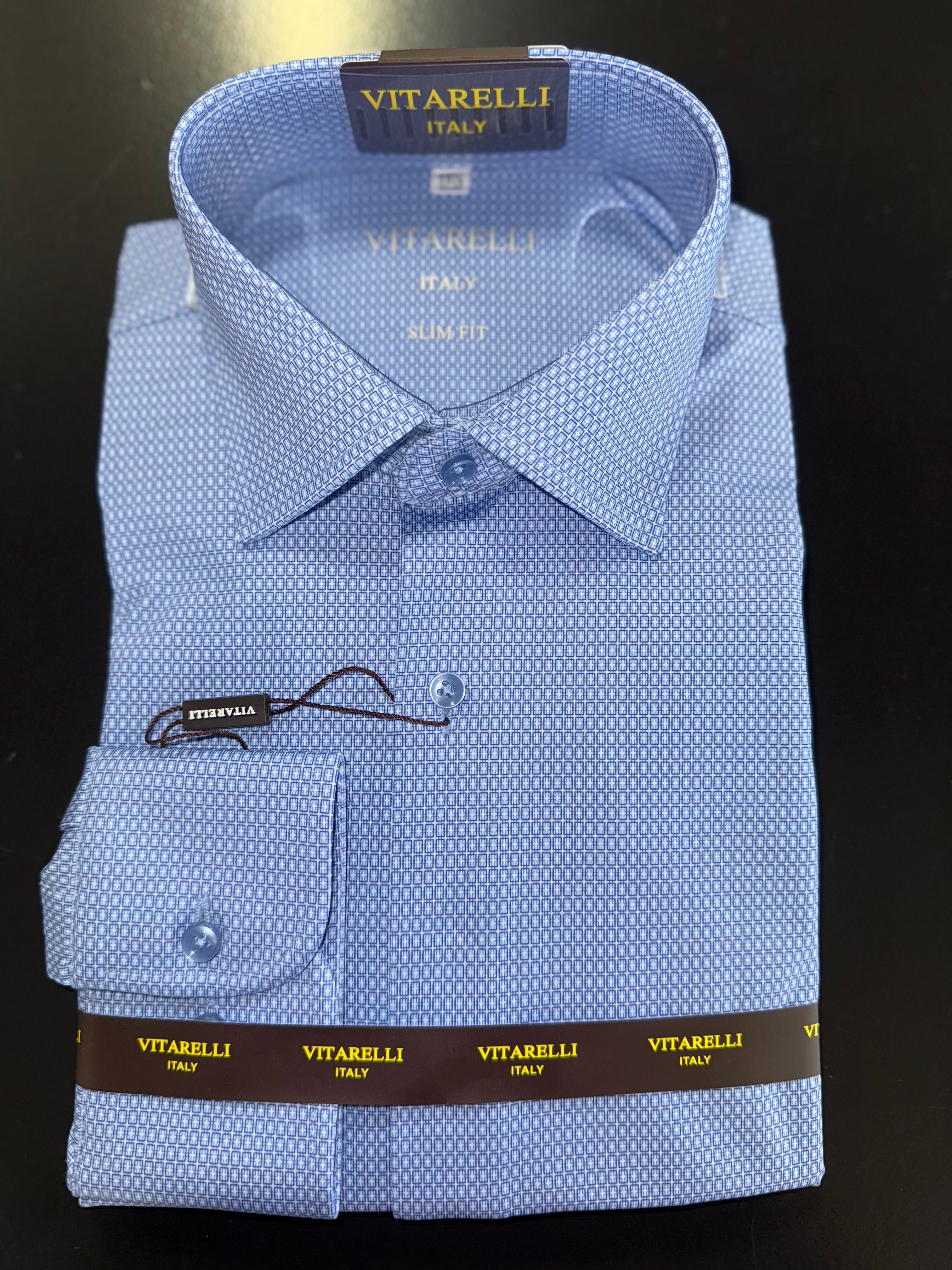 VITARELLI | 364 | PRINTED SUPER STRETCH BUTTON UP