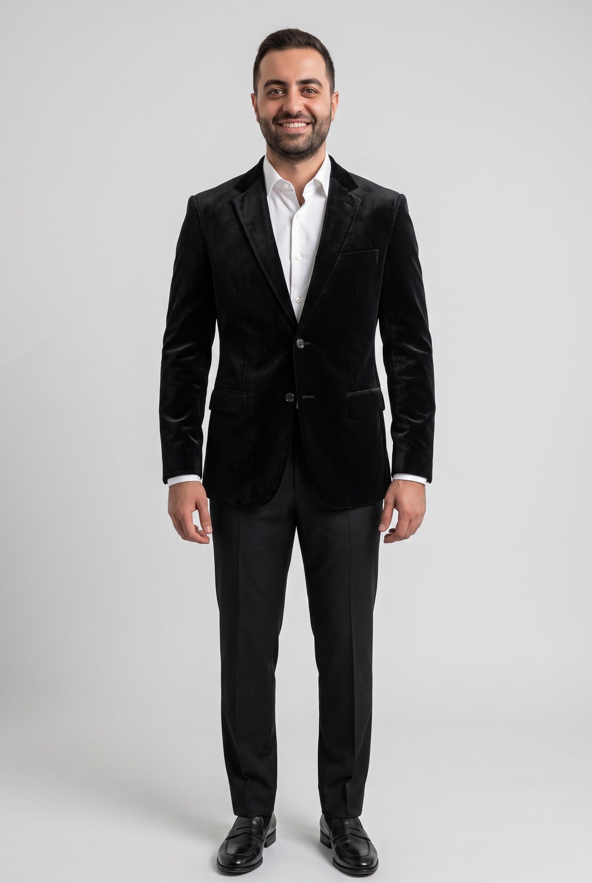 Vinci Single Breasted Velvet Blazer B27