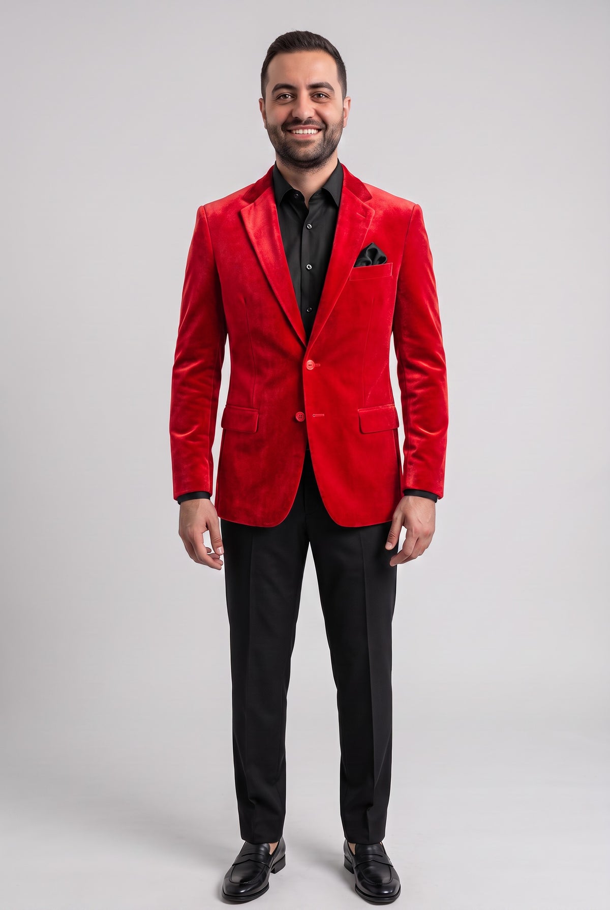 Vinci Single Breasted Velvet Blazer B27