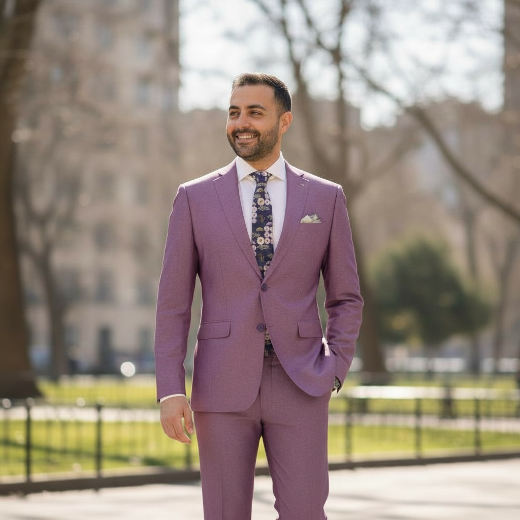 Vinci | S2RK-7 | 2-Button Textured Weave Stretch Suit
