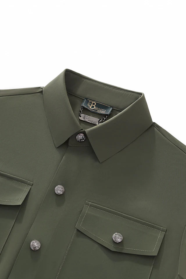 BPJ620 ~ COMMANDTECH SNAP BUTTON FLAP POCKET SHIRT ~ BAROCCO
