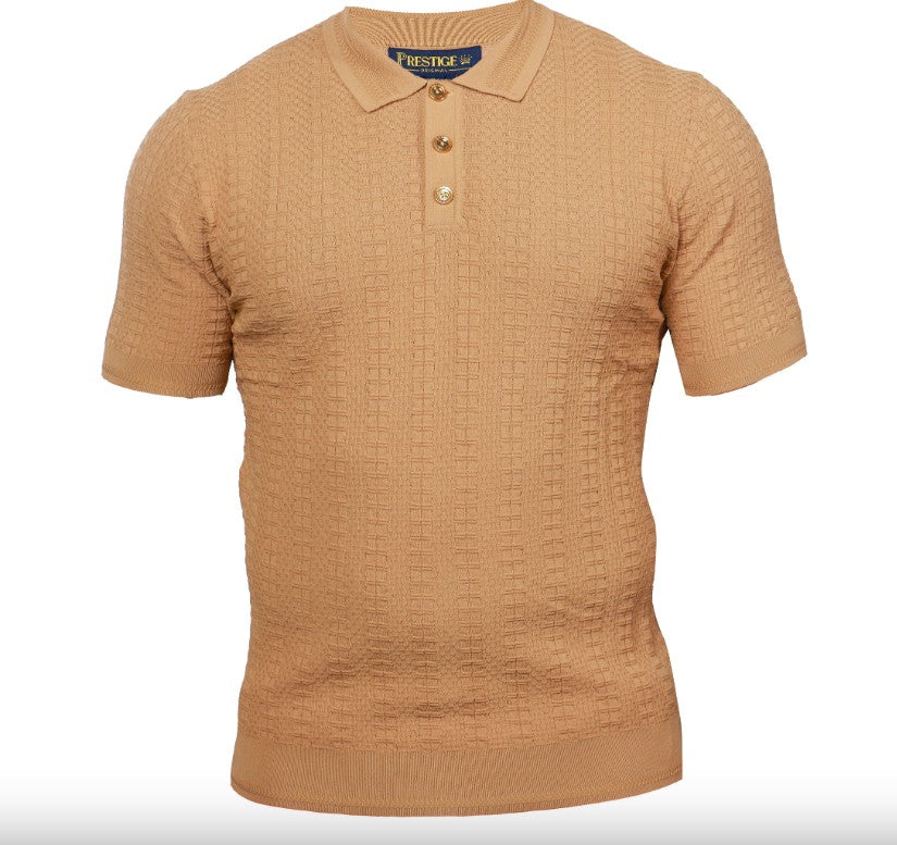 Prestige CMK300 Luxury Knit 3-Button Short Sleeve Shirt