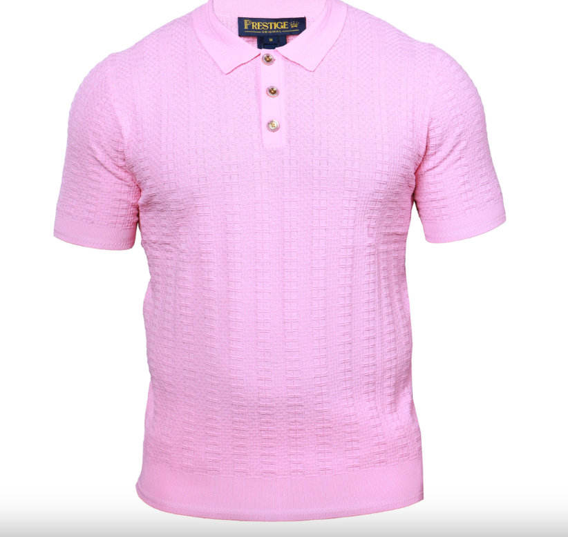 Prestige CMK300 Luxury Knit 3-Button Short Sleeve Shirt