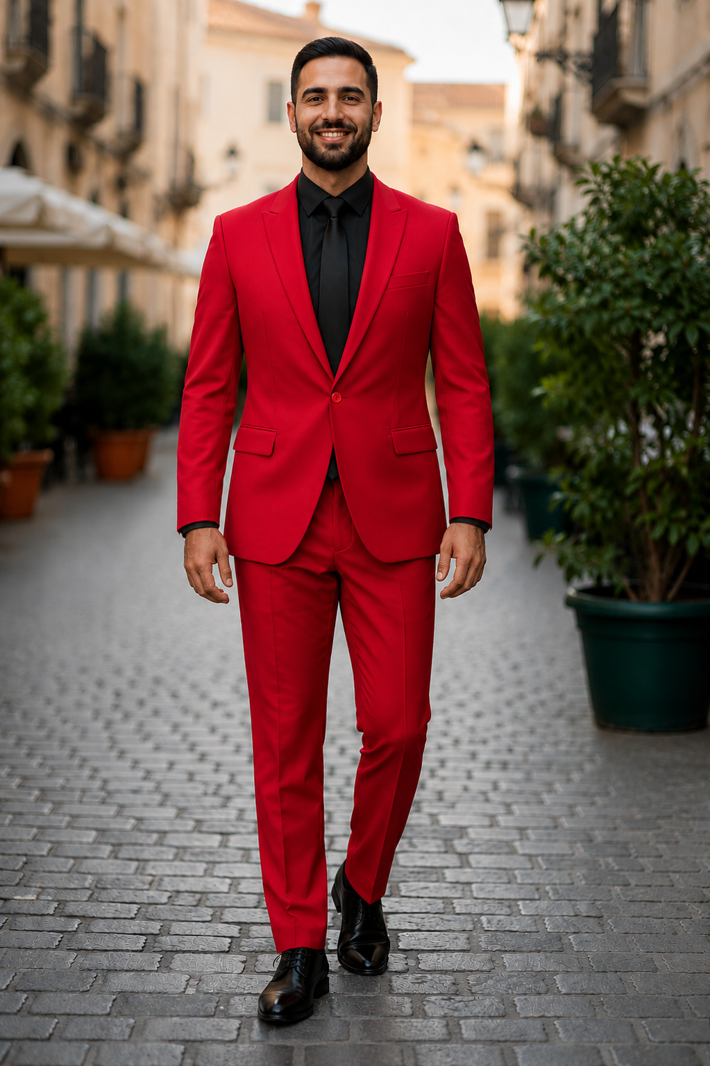 Barocco | 1-Button Peak Lapel Stretch Suit | SU600