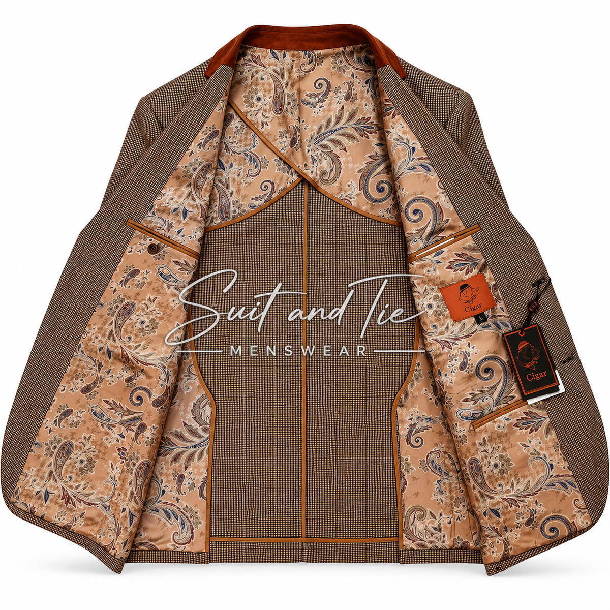 Cigar J-7108 Men's Houndstooth Blazer