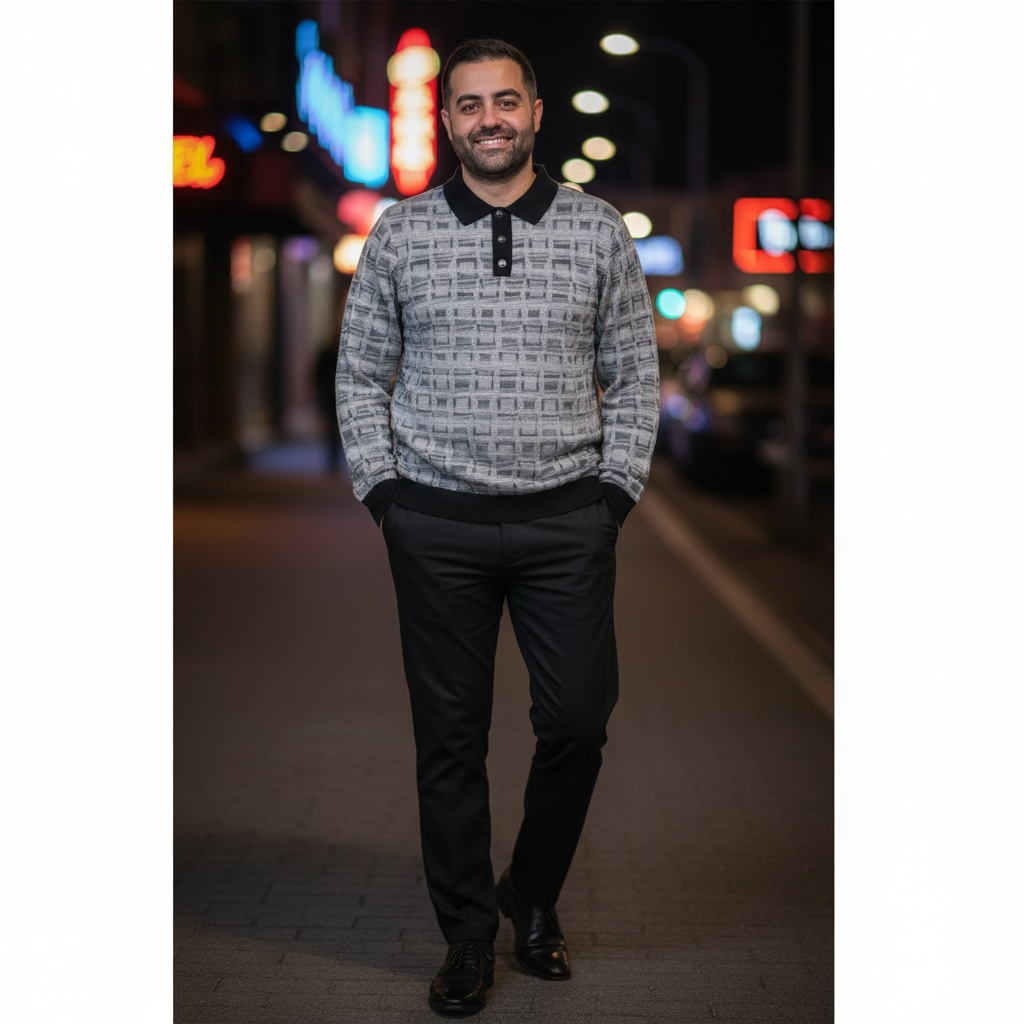 PRESTIGE | SW-662 | 3 BUTTON TEXTURED SWEATER