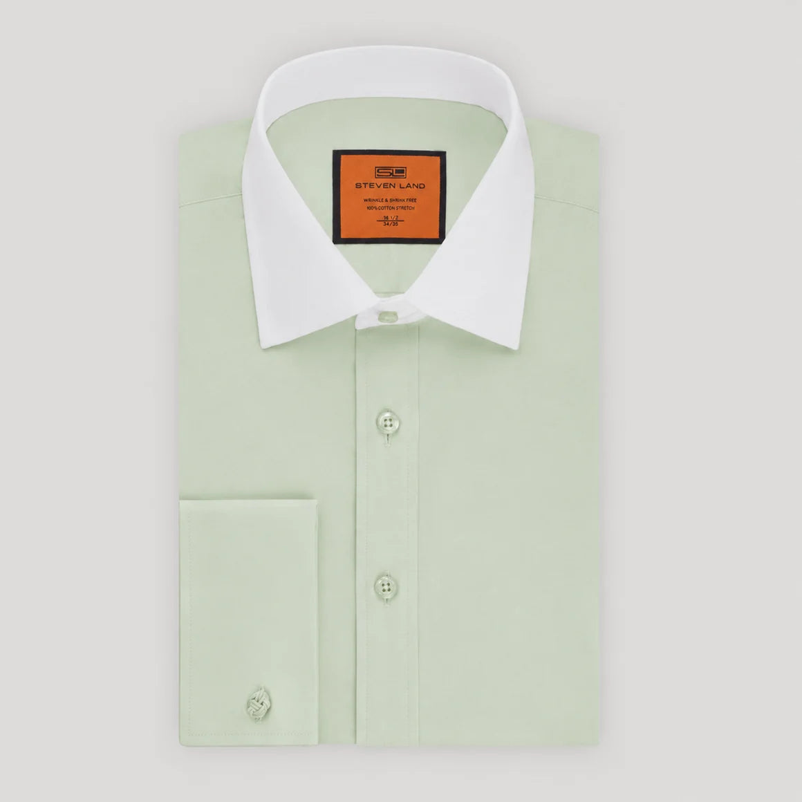 Steven Land DS117F Poplin Contrast Collar French Cuff Dress Shirt