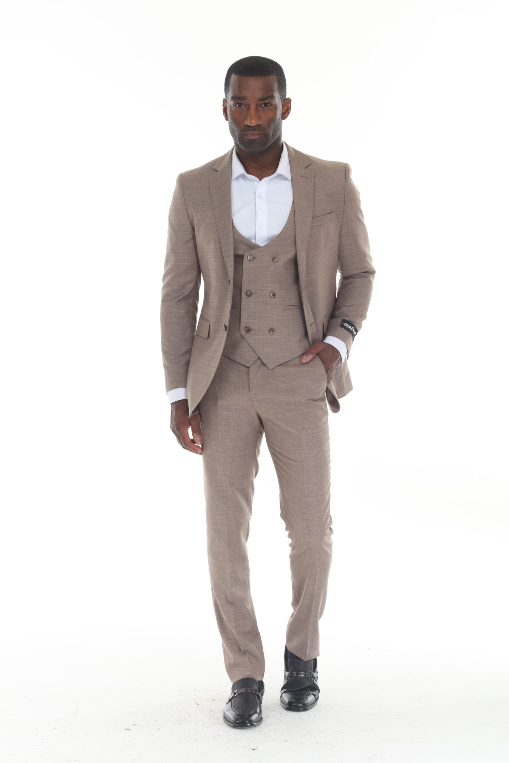 Derman | FF24 | Pick Stitch 3-Piece Notch Lapel Vested Suit