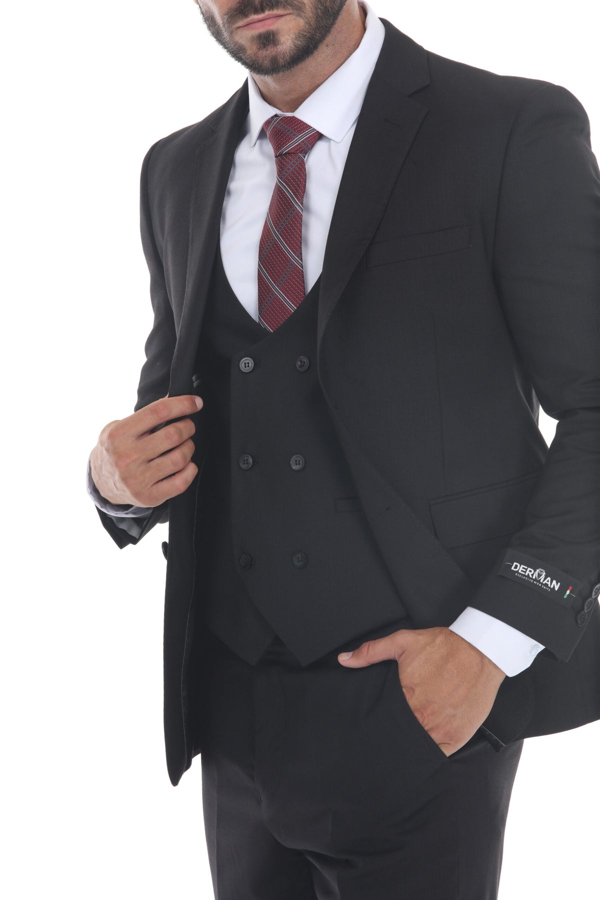 Rizza FLA24 Notch Lapel 3-Piece Suit with Double Breast Vest