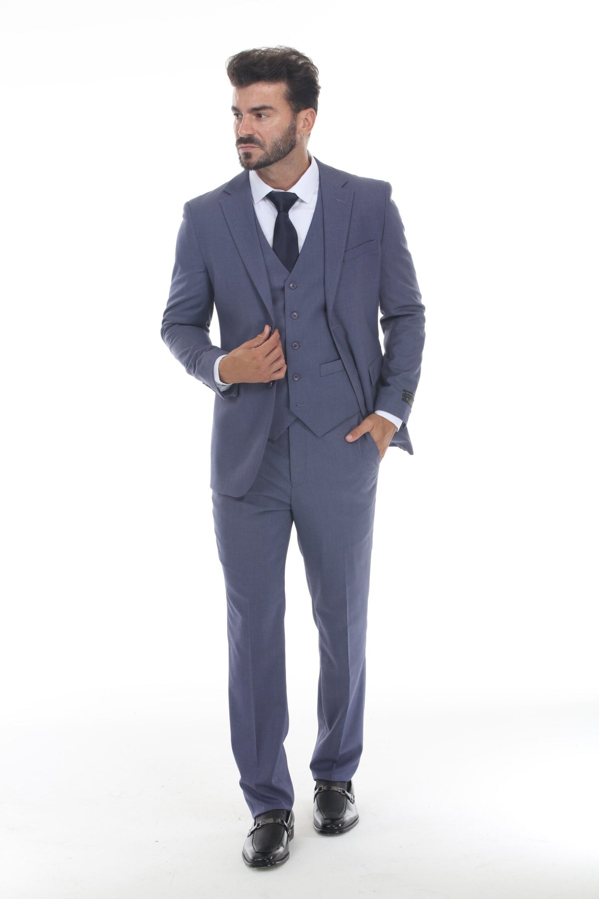 Rizza FLA24 Notch Lapel 3-Piece Suit with Double Breast Vest